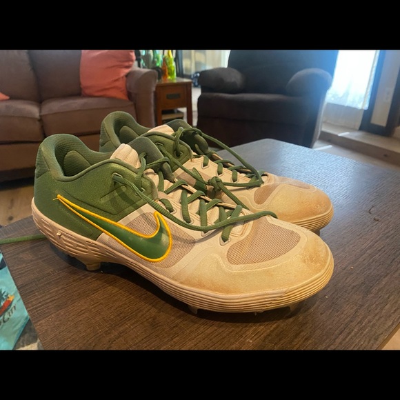 NIKE MENS CUSTOM HURACHE BASEBALL CLEATS SIZE 12.5 - Picture 2 of 3